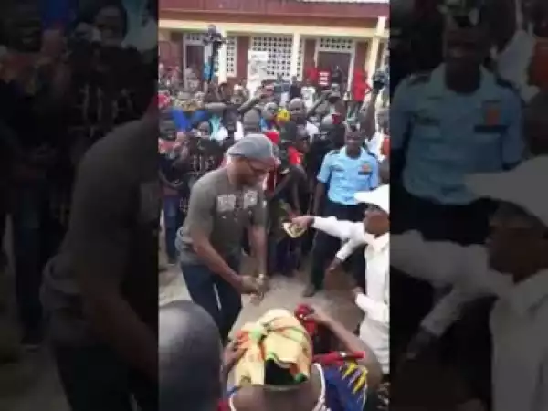 Video: Woman Spreads Her Wrapper For Drogba To Walk On After He Built A School As He Dances